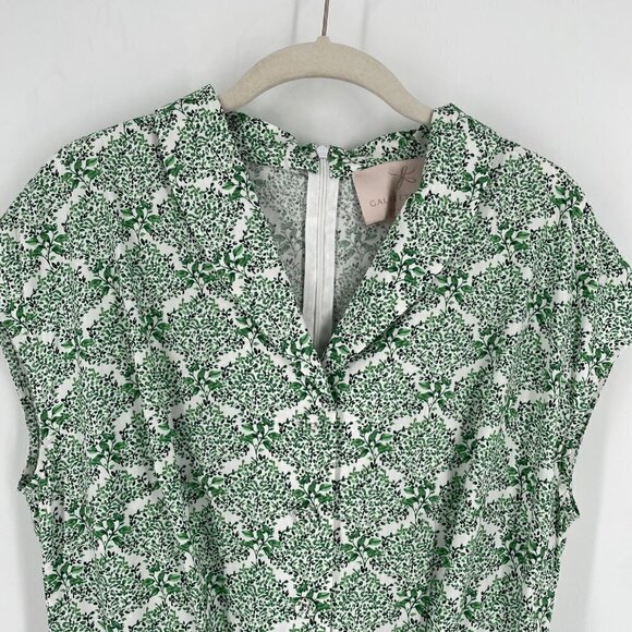 NWT Gal Meets Glam Emery Green Botanical Print Cotton Fit Flare Mini Dress 10 - Picture 10 of 13